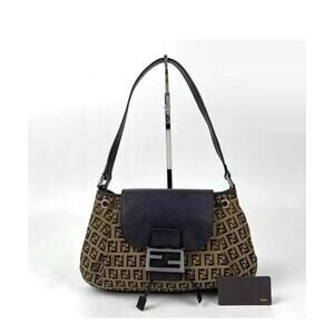 Authentic Fendi Vintage Zucchino Mamma Bucket Bag Brown Y2K